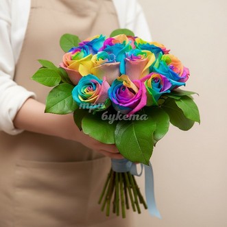 Букет невесты из радужных роз Букет невесты из радужных роз